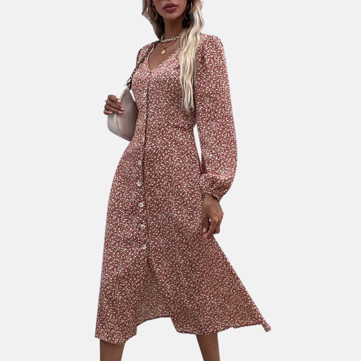 LS | Women Chic Floral Midi Dress