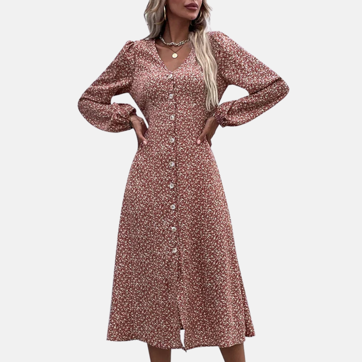 LS | Women Chic Floral Midi Dress