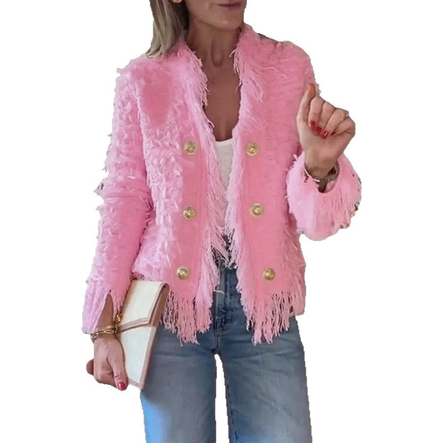 LS | Women Chic Fringe Trim Jacket