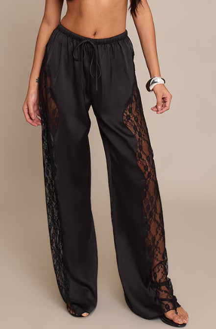 LS | Women Chic Lace Detail Pants