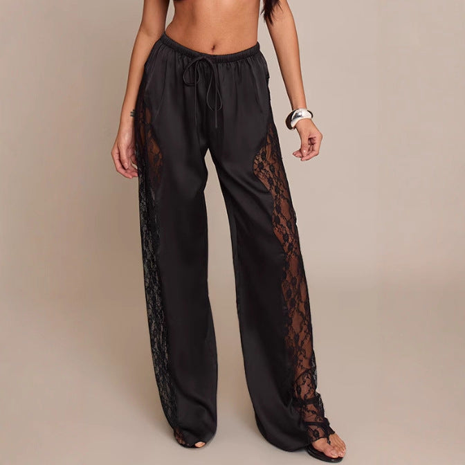 LS | Women Chic Lace Detail Pants