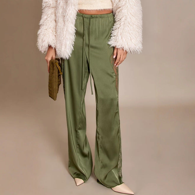 LS | Women Chic Lace Detail Pants
