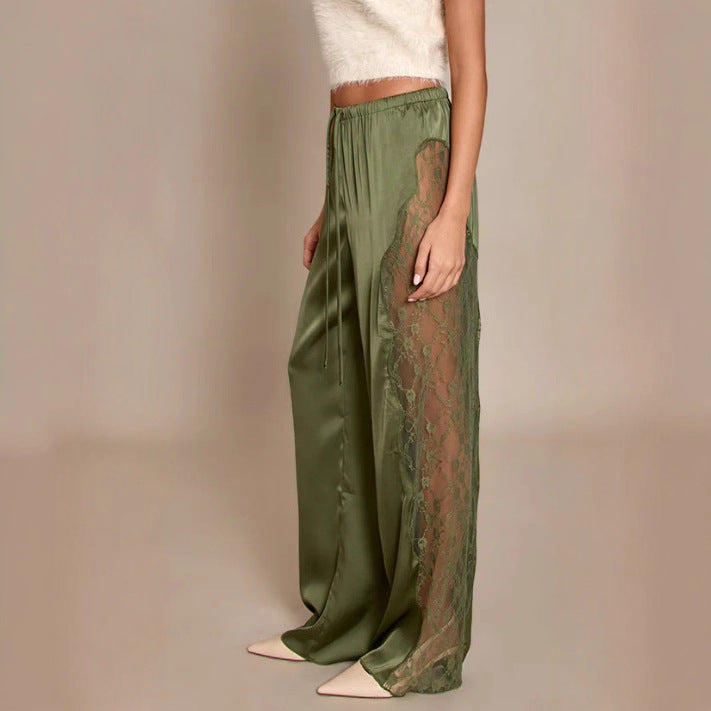 LS | Women Chic Lace Detail Pants