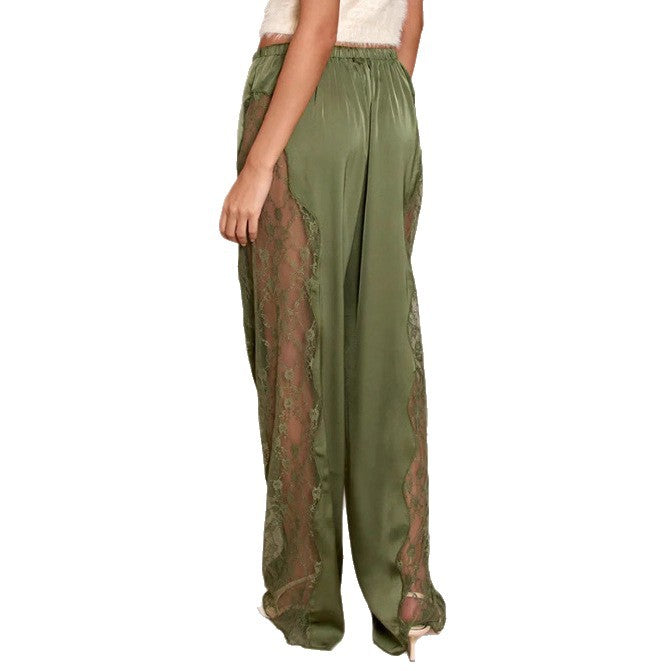 LS | Women Chic Lace Detail Pants