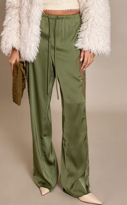 LS | Women Chic Lace Detail Pants