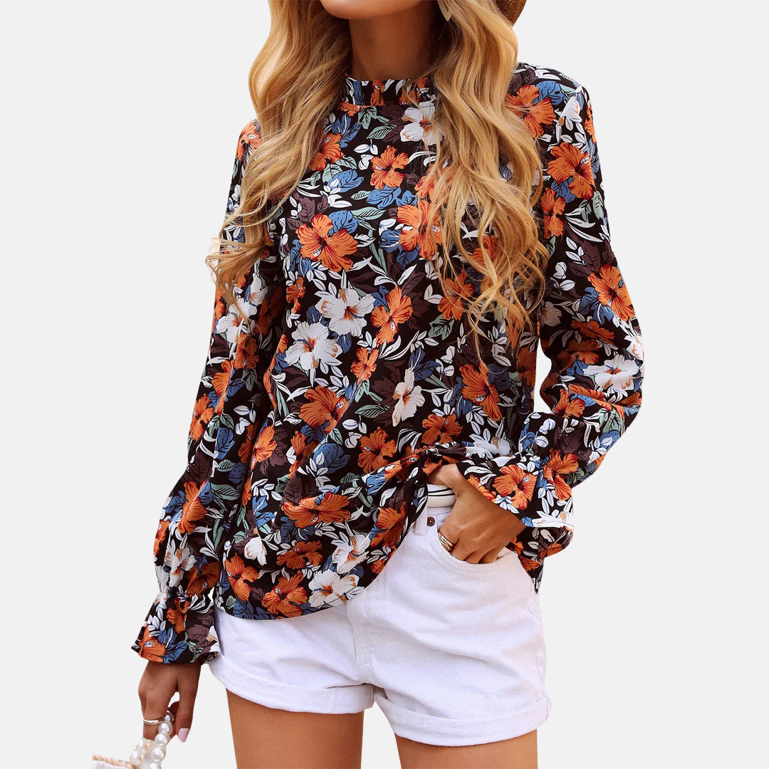 LS | Women Chic Mock Neck Blouse