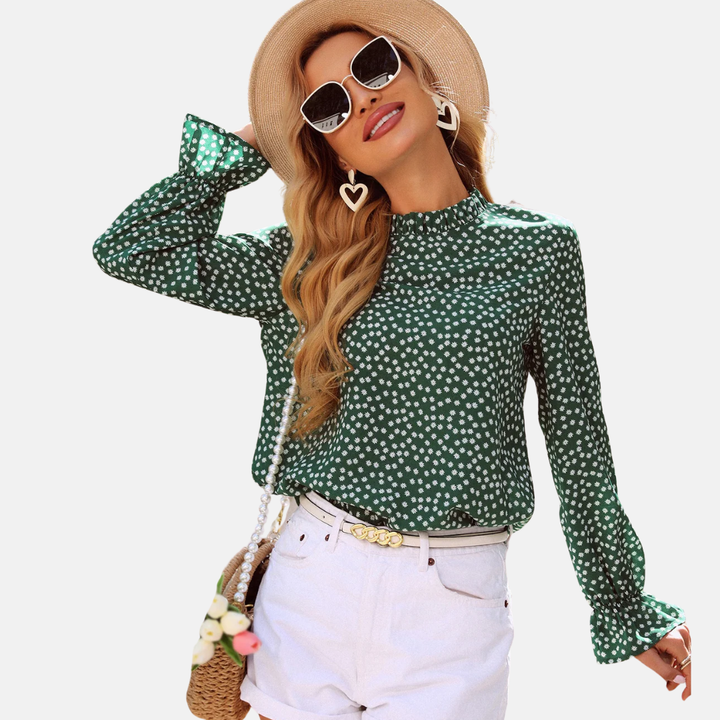 LS | Women Chic Mock Neck Blouse