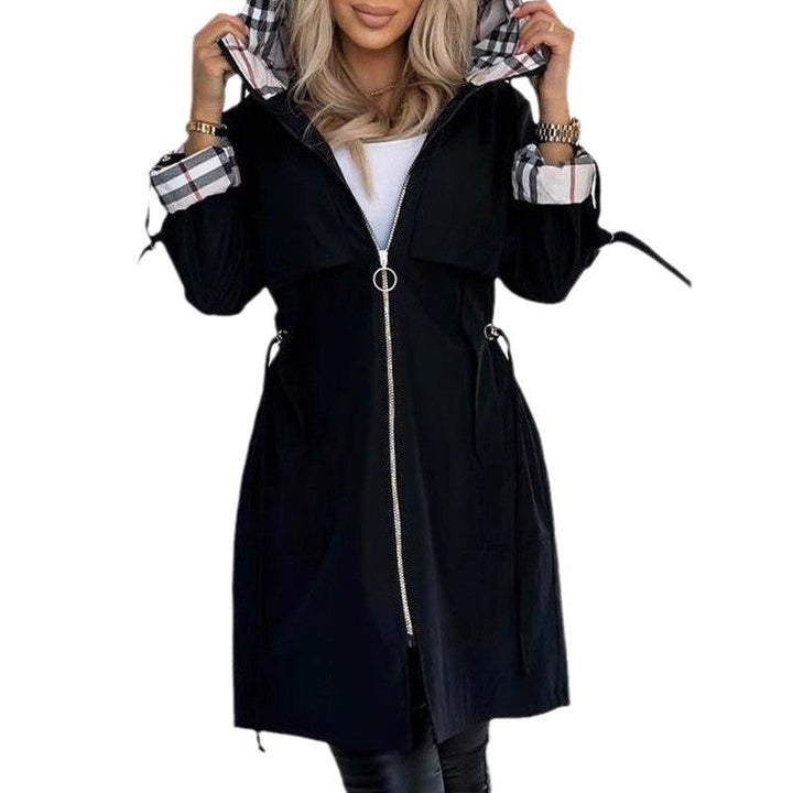 LS | Women Chic Plaid Hood Coat