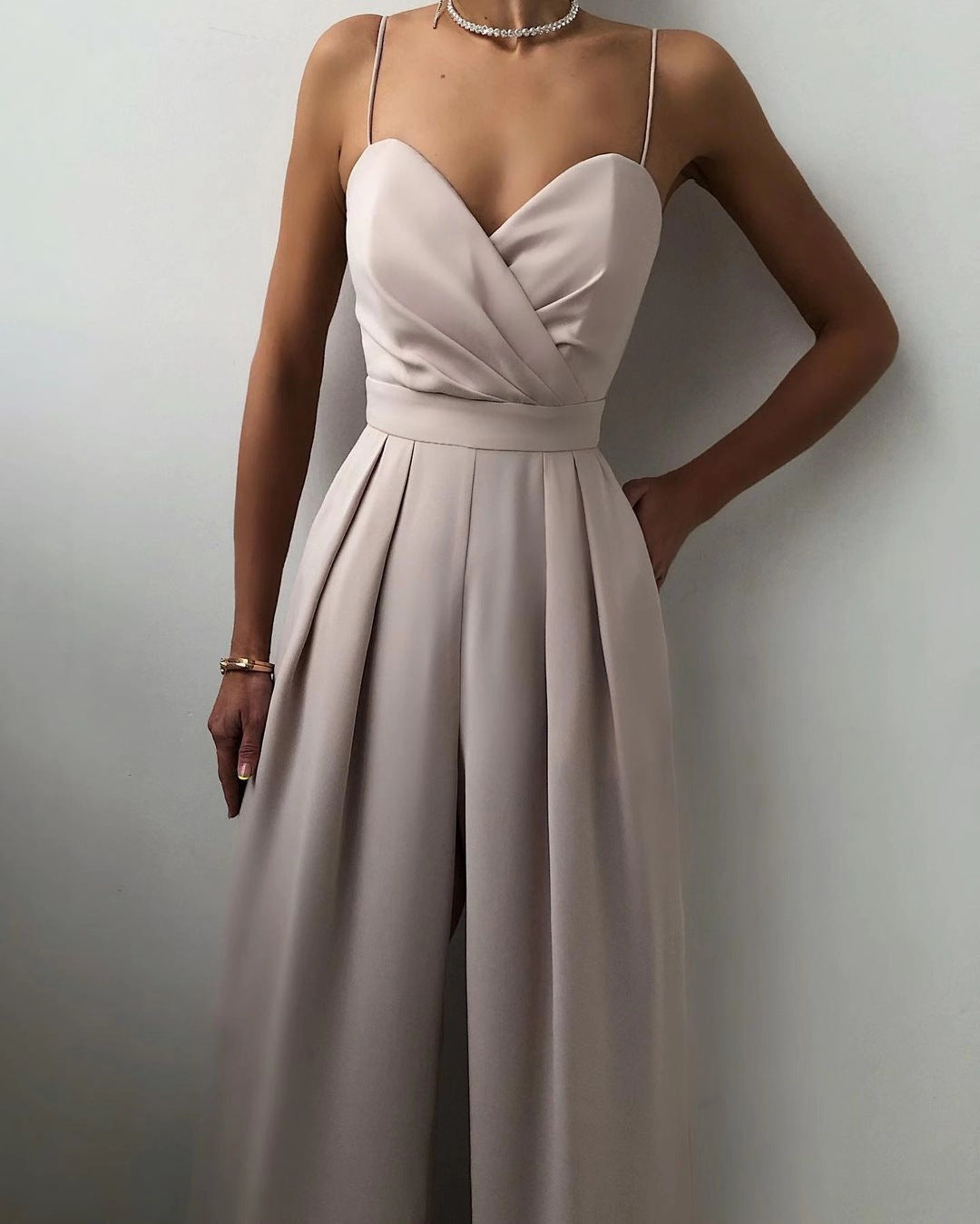LS | Women Chic Sweetheart Neck Jumpsuit