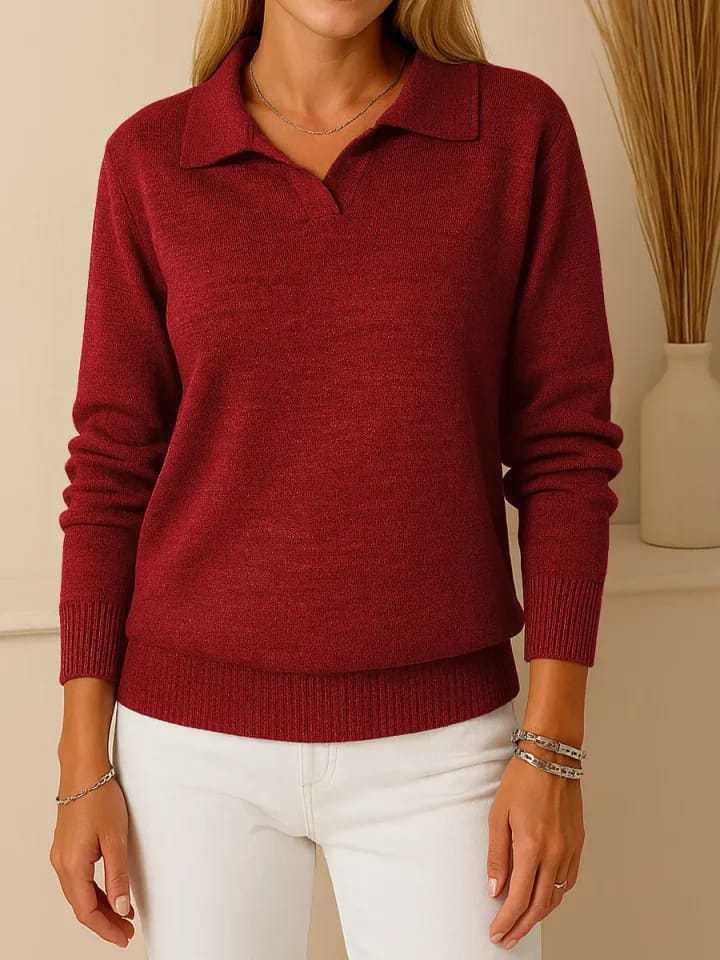 LS | Women Collared Knit Sweater
