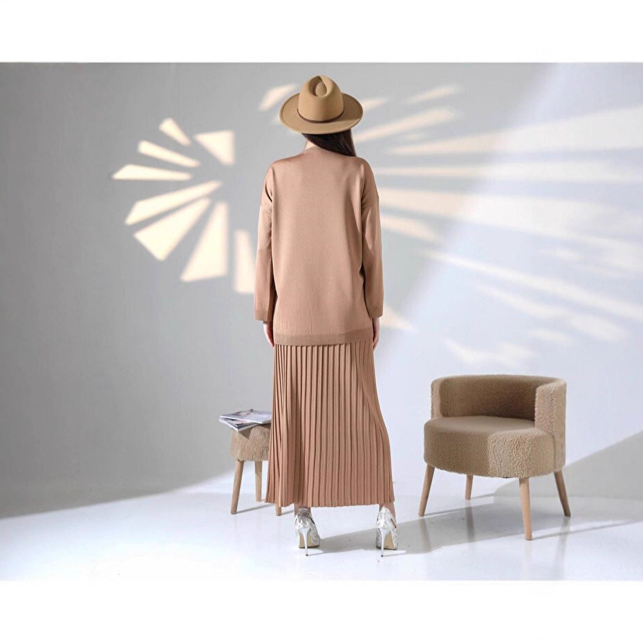 LS | Women Cozy Pleated Skirt Set