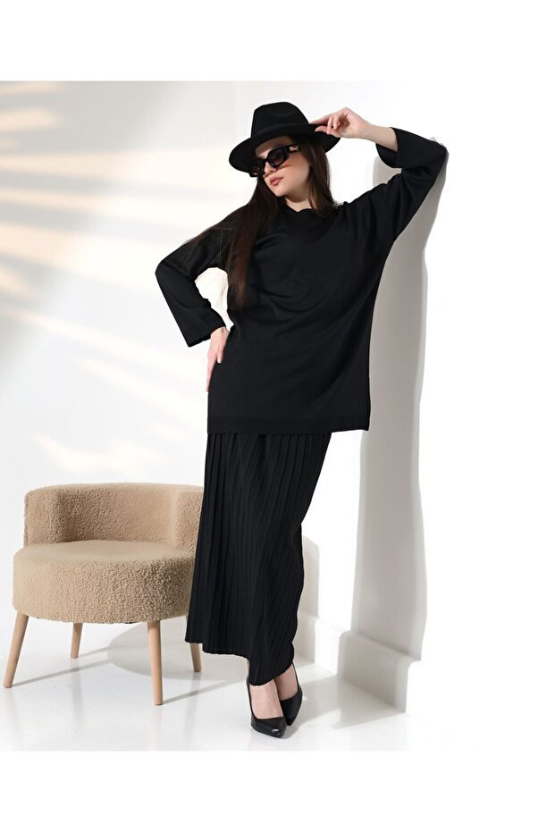 LS | Women Cozy Pleated Skirt Set