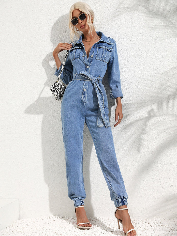 LS | Women Denim Utility Jumpsuit