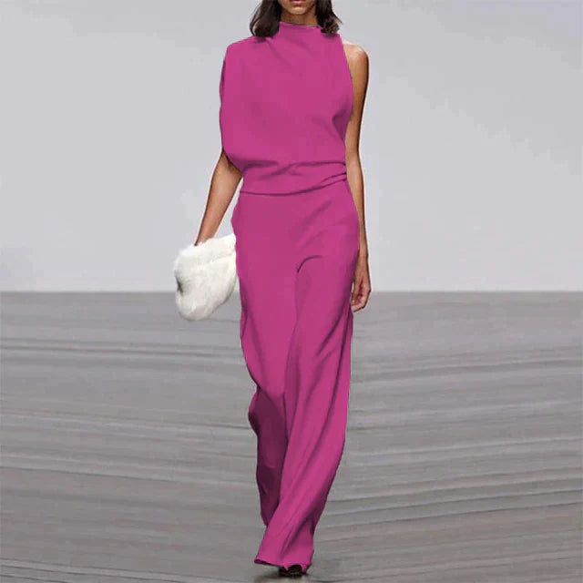 LS | Women Draped One Shoulder Jumpsuit