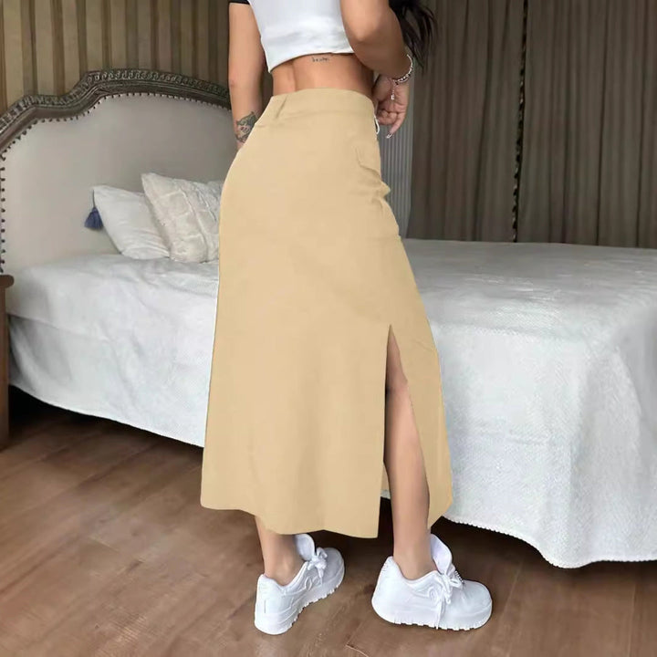 LS | Women Drawstring Waist Midi Skirt