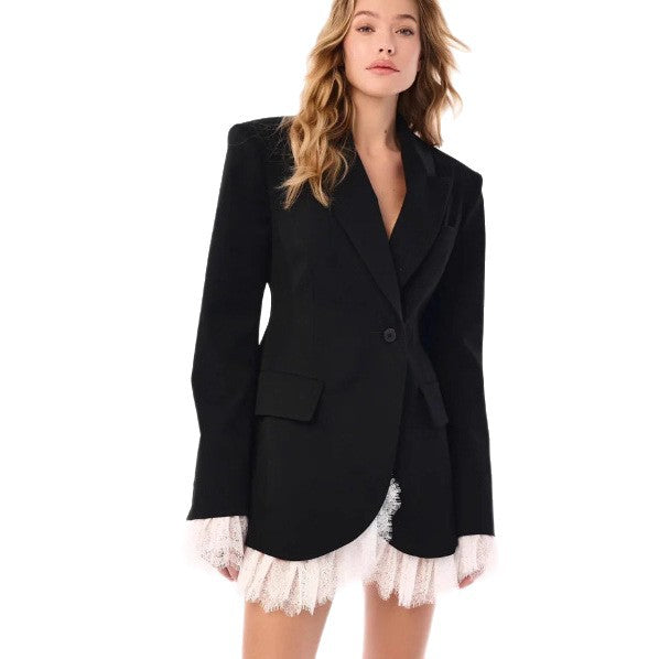 LS | Women Elegant Lace Hem Blazer Dress