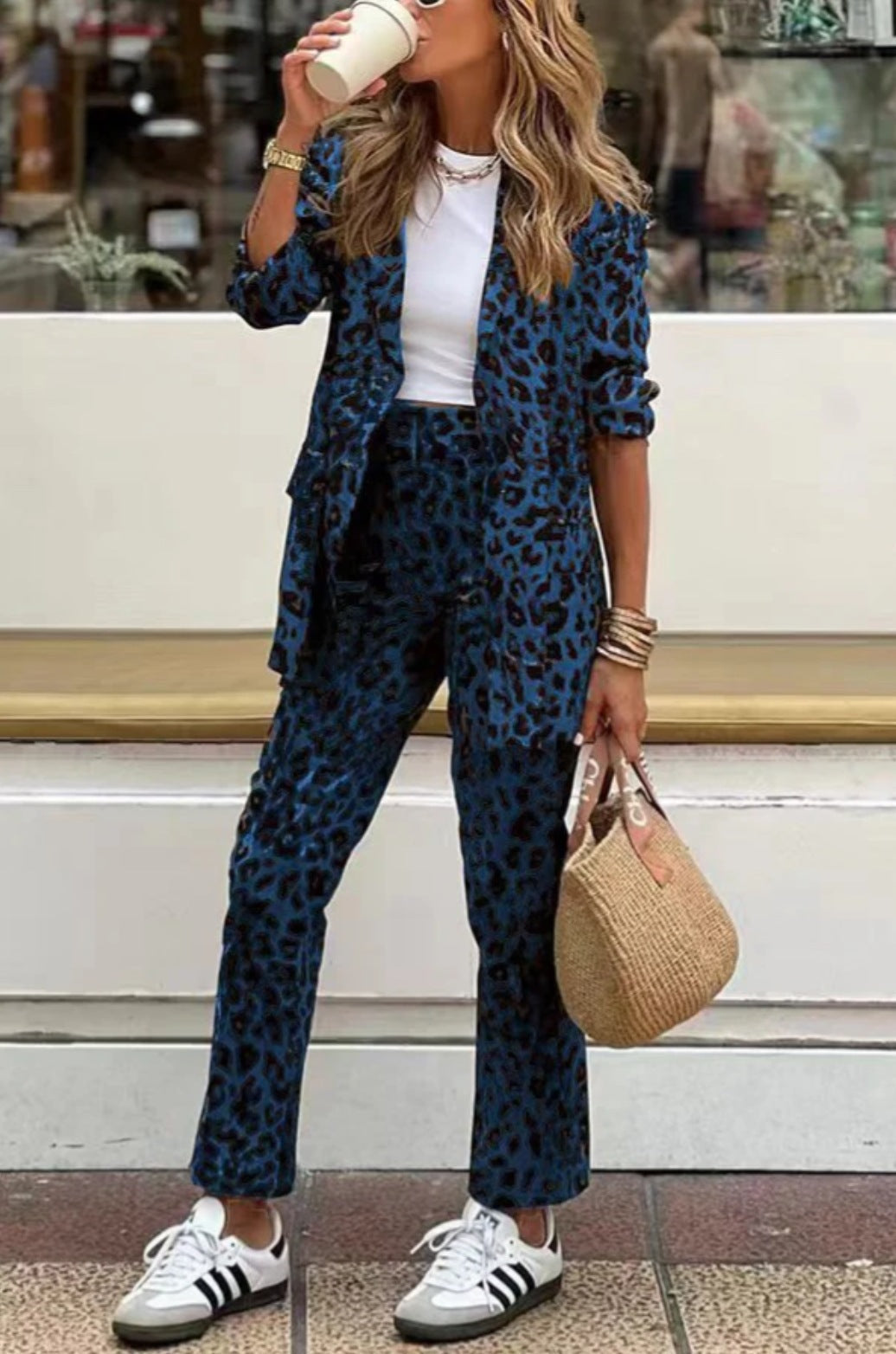 LS | Women Elegant Leopard Suit Set