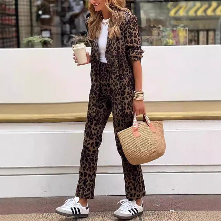 LS | Women Elegant Leopard Suit Set