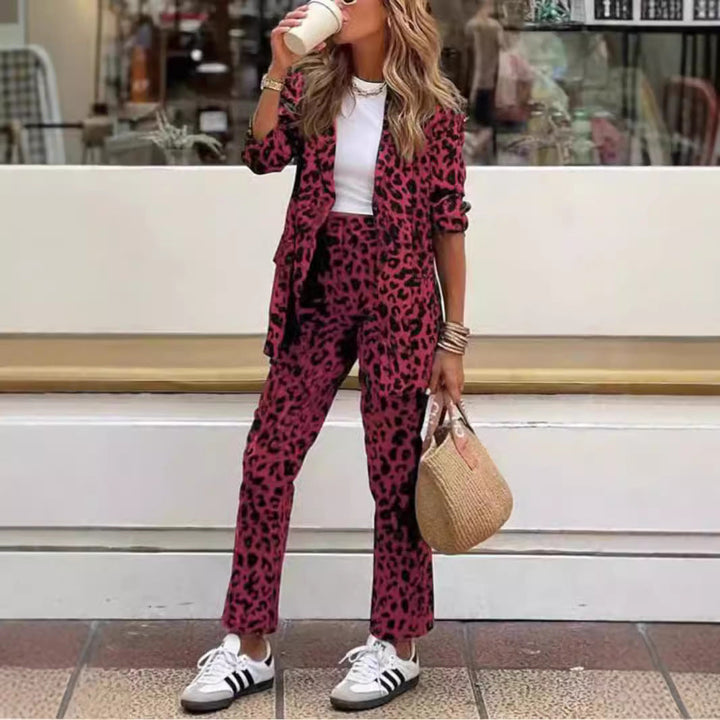 LS | Women Elegant Leopard Suit Set