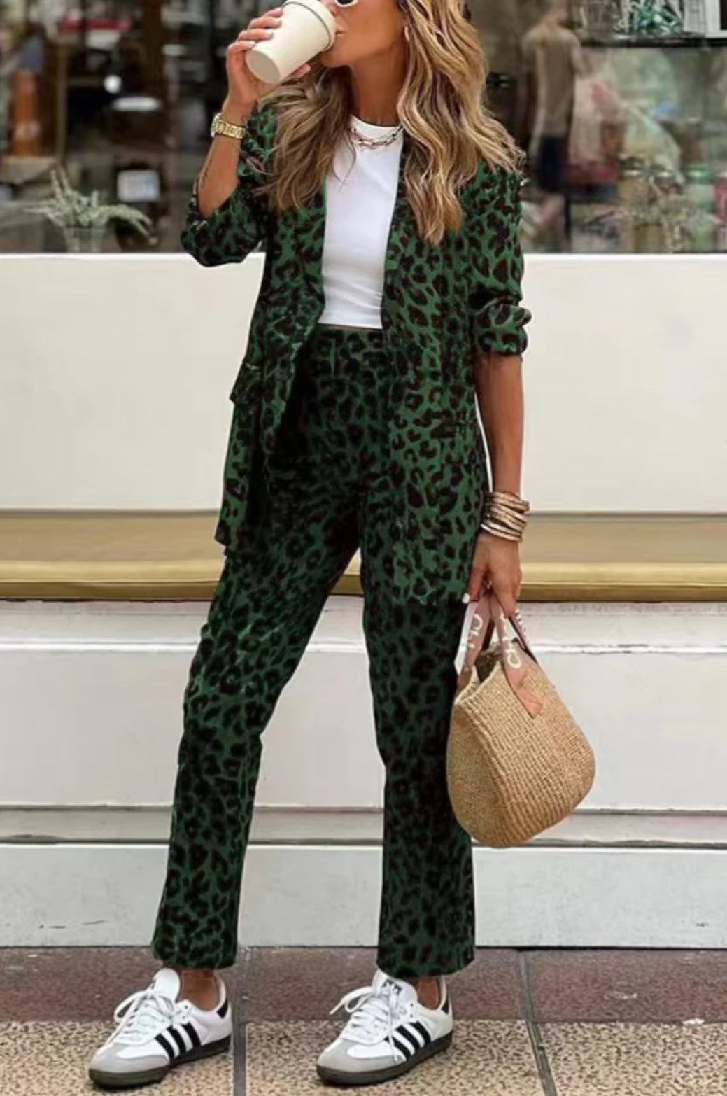 LS | Women Elegant Leopard Suit Set