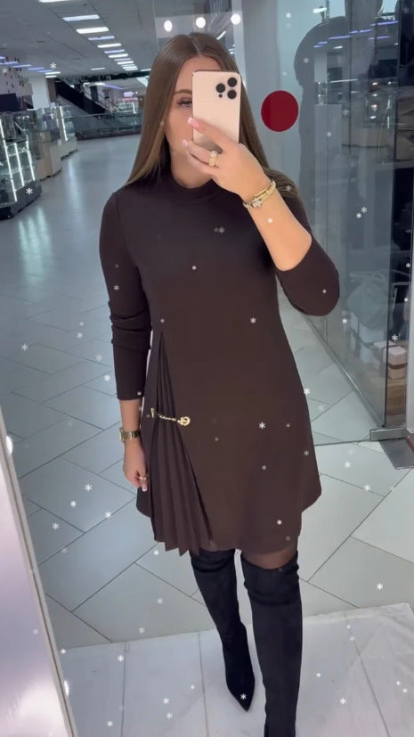 LS | Women Elegant Side Pleated Dress