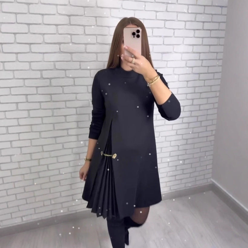 LS | Women Elegant Side Pleated Dress