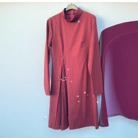 LS | Women Elegant Side Pleated Dress