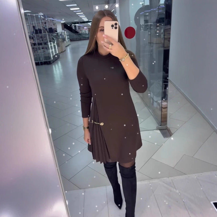 LS | Women Elegant Side Pleated Dress
