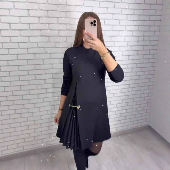 LS | Women Elegant Side Pleated Dress