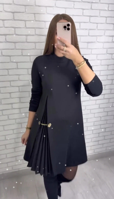 LS | Women Elegant Side Pleated Dress