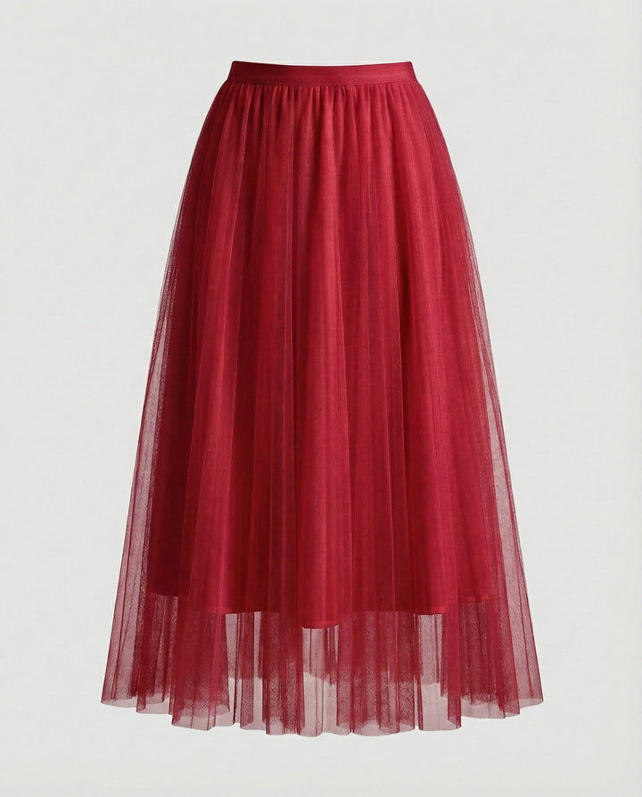 LS | Women Elegant Tulle A-Line Skirt