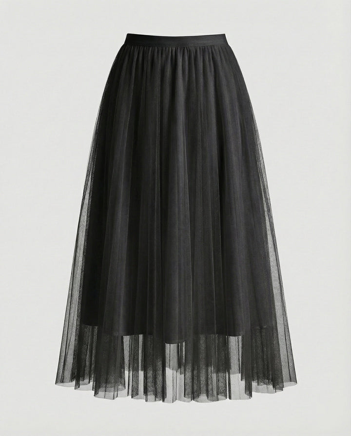 LS | Women Elegant Tulle A-Line Skirt