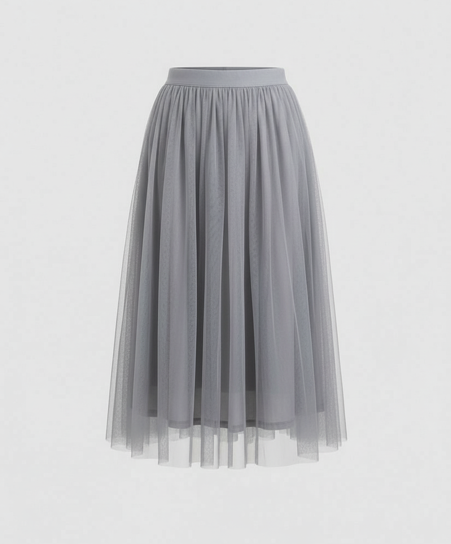 LS | Women Elegant Tulle Midi Skirt
