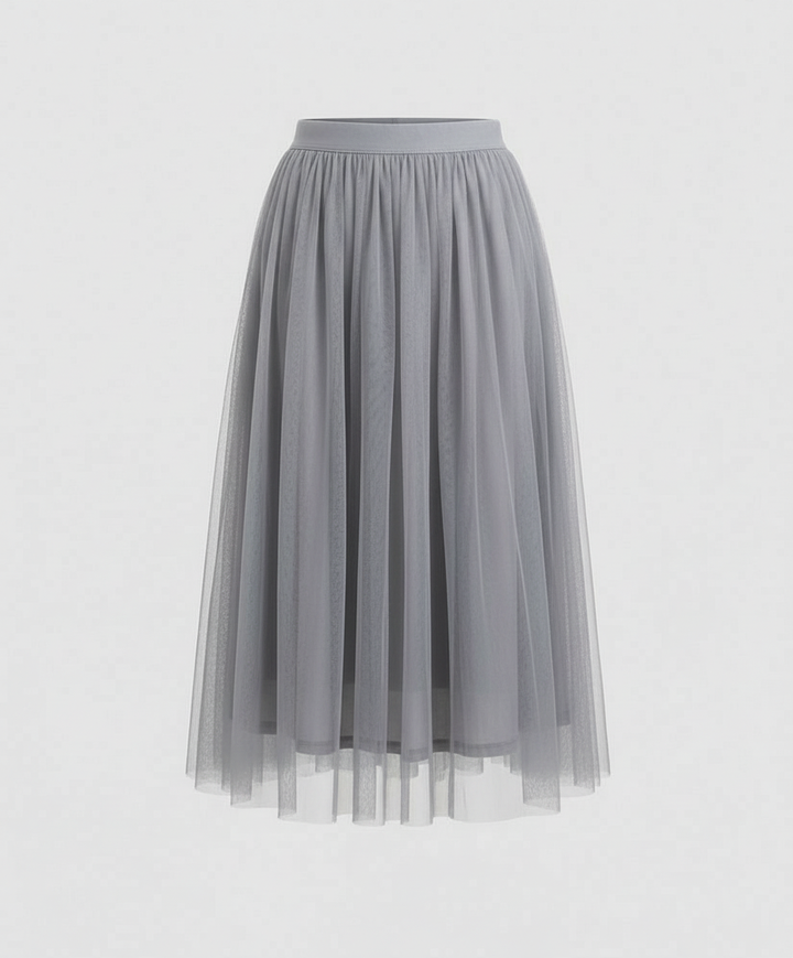 LS | Women Elegant Tulle Midi Skirt