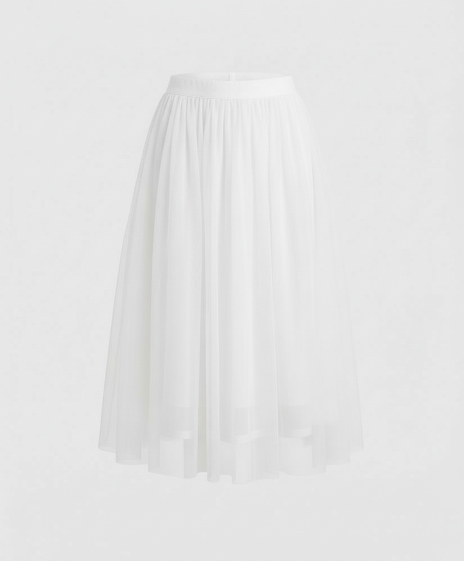 LS | Women Elegant Tulle Midi Skirt