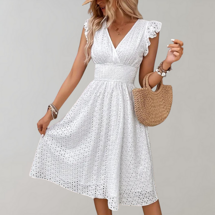 LS | Women Eyelet Lace Midi Dress