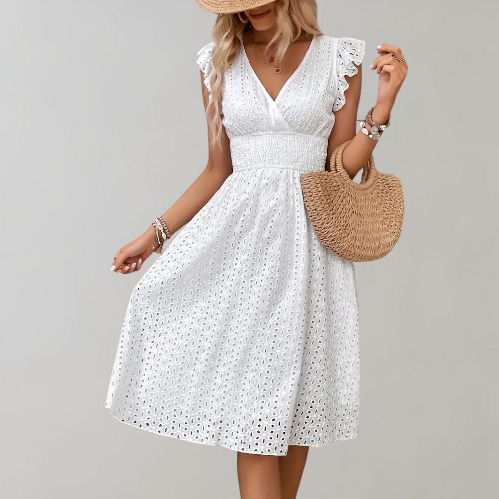 LS | Women Eyelet Lace Midi Dress