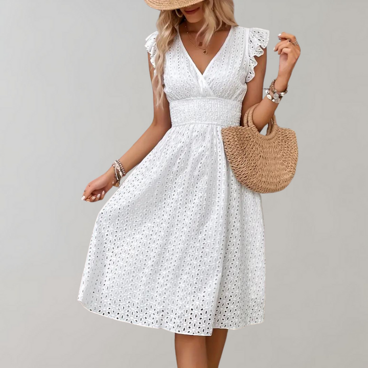 LS | Women Eyelet Lace Midi Dress