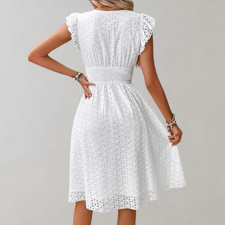 LS | Women Eyelet Lace Midi Dress