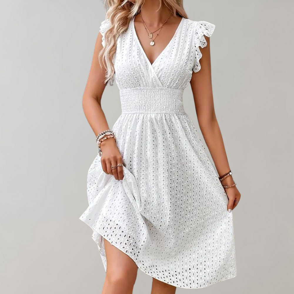 LS | Women Eyelet Lace Midi Dress