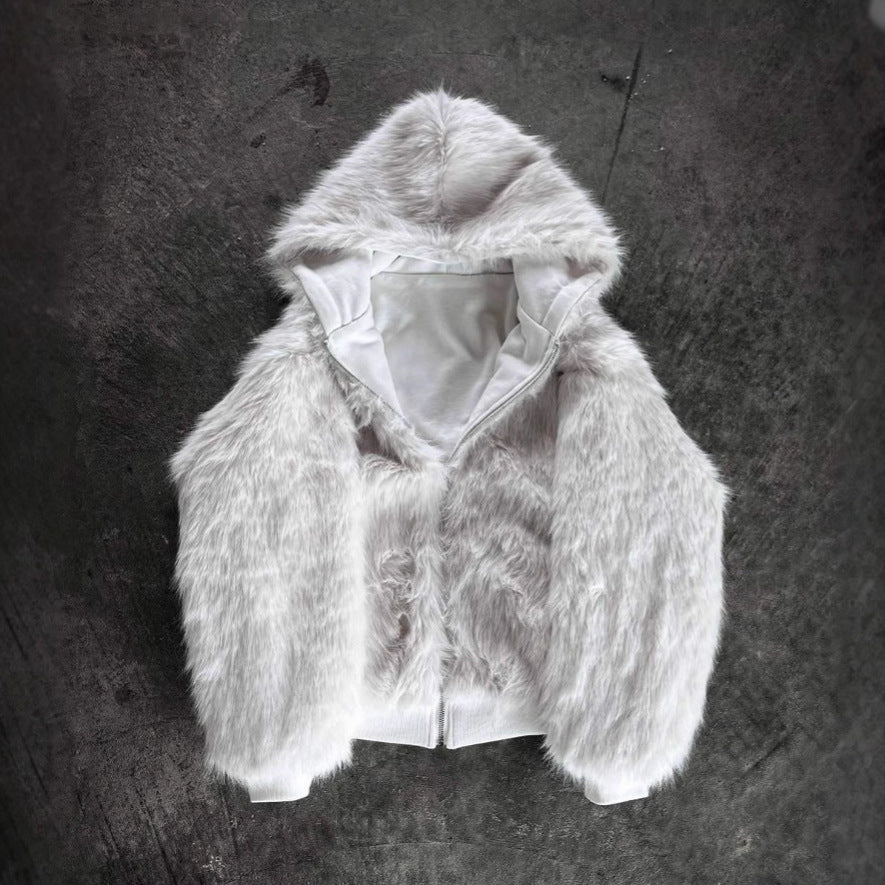LS | Women Faux Fur Hooded Jacket