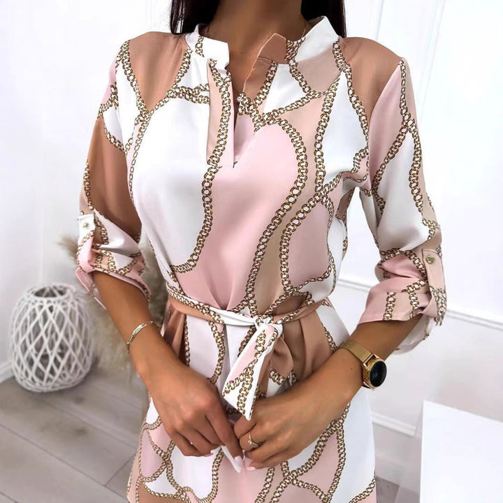 LS | Women Feminine Chain Accent Dress