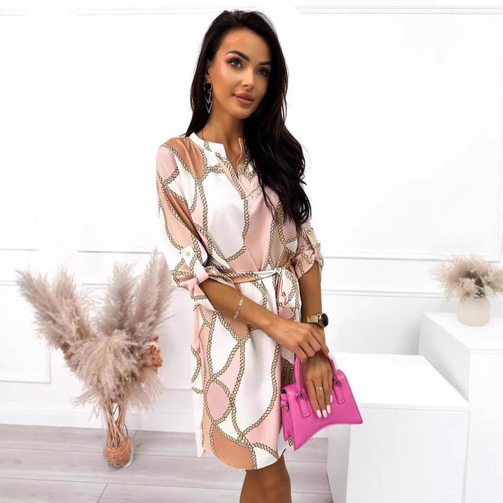 LS | Women Feminine Chain Accent Dress