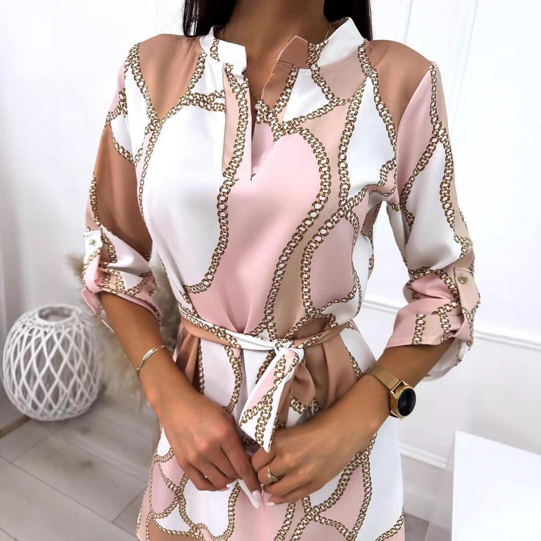 LS | Women Feminine Chain Accent Dress