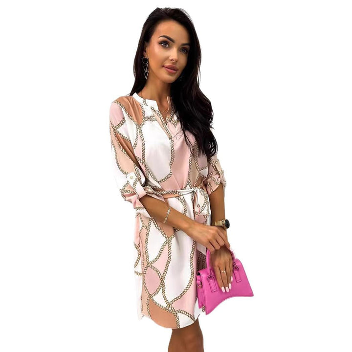 LS | Women Feminine Chain Accent Dress