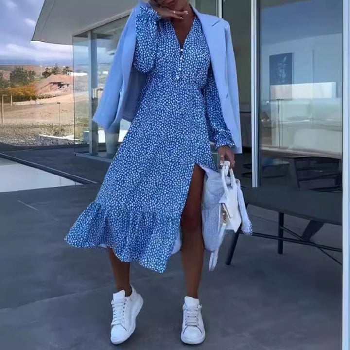 LS | Women Feminine Split Midi Dress