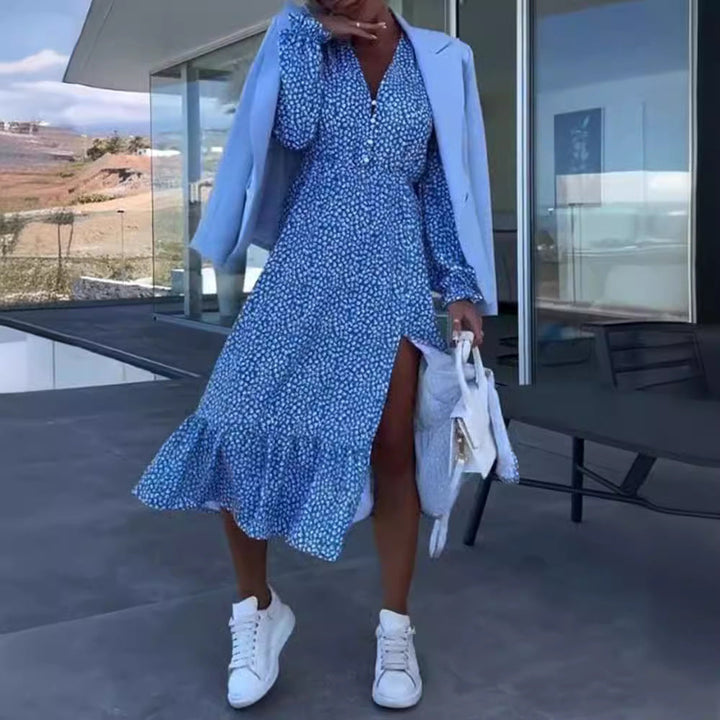 LS | Women Feminine Split Midi Dress