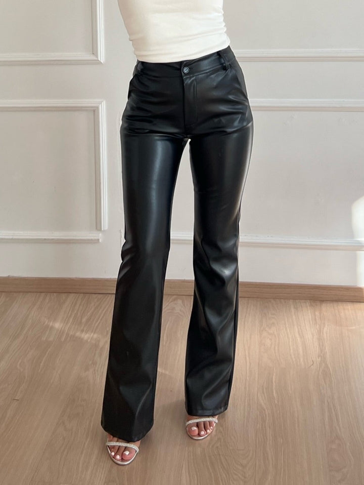 LS | Women Flare Leather Pants