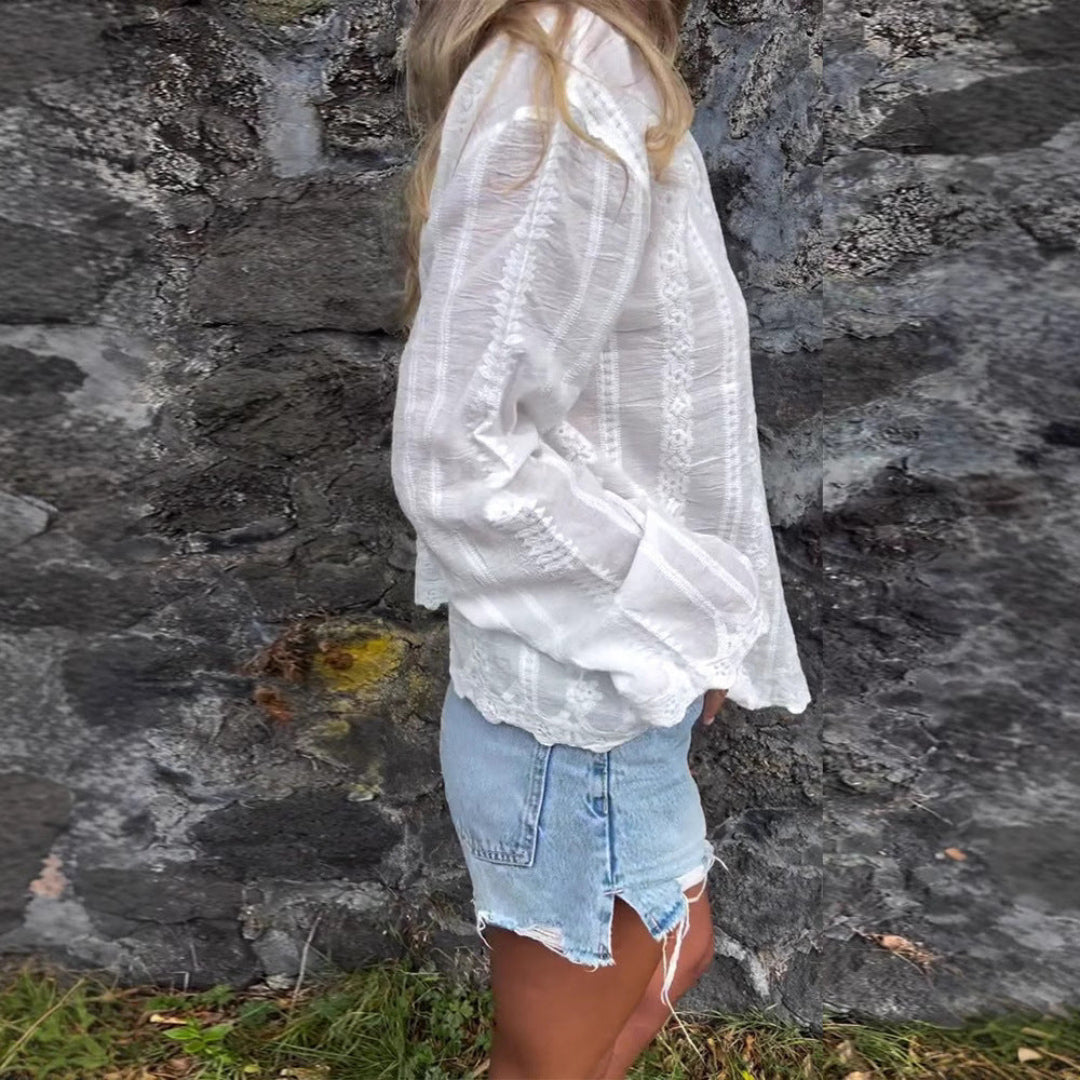 LS | Women Floral Button Blouse