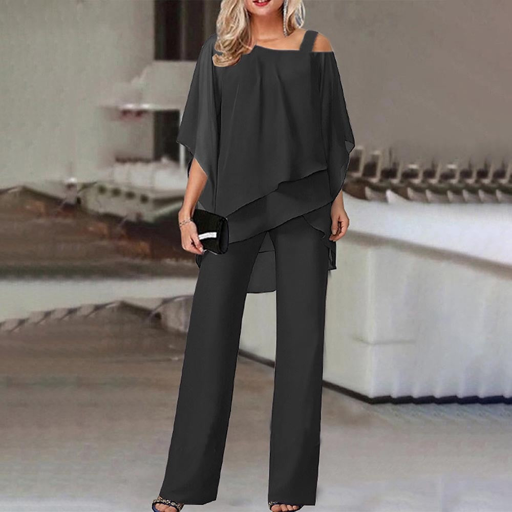 LS | Women Flow Layer Poncho Jumpsuit